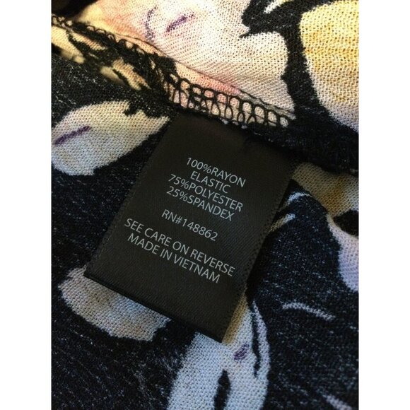 Torrid 2 Floral Babydoll Top Womens Size 2X Black Long Sleeve Smocked Tunic - Picture 6 of 9